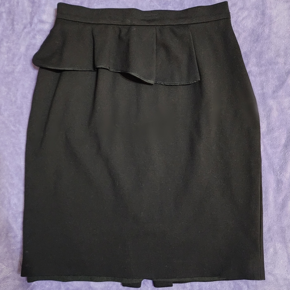 Black Antonio Melani Pencil Skirt w/ Ruffle